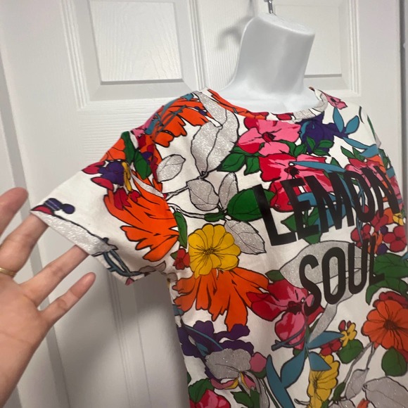 ZARA Womens Ladies Faces Floral Cropped Graphic T-Shirt, Size S - Picture 7 of 8